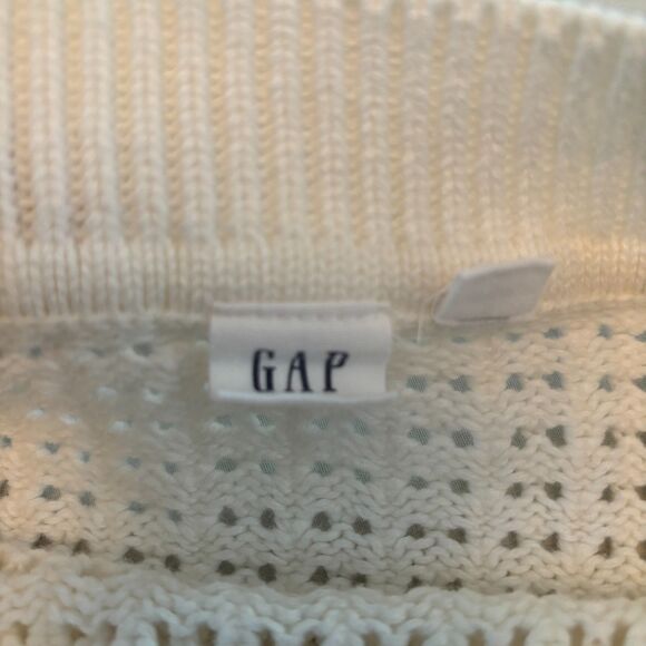 Gap White Sweater hole pattern size L men’s - Picture 4 of 5